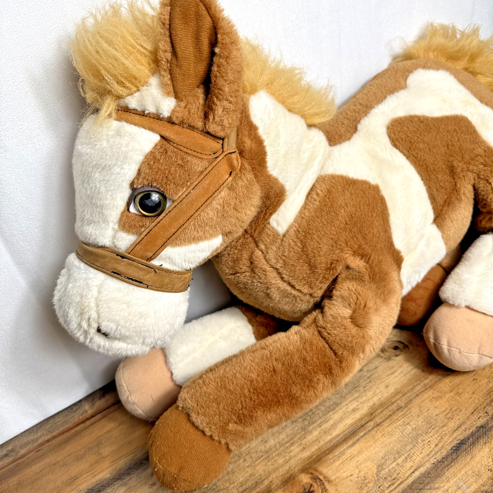 HuggaPuffs Stuffed Paint Horse 24k Polar Puff 5841 Cimmaron Plush Brown White 24 - Picture 2 of 10